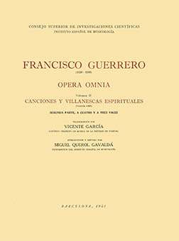 Opera Omnia. Volumen II. Canciones y villanescas espirituales (Venecia, 1589). Segunda parte, a cuatro y a tres voces