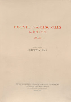 Tonos de Francesc Valls (c. 1671-1747). Vol. II